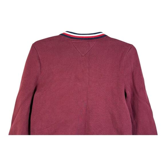 Tommy Hilfiger Men's Red Cardigan Sweater Size S Classic Nautical V Neck Preppy - Picture 6 of 12